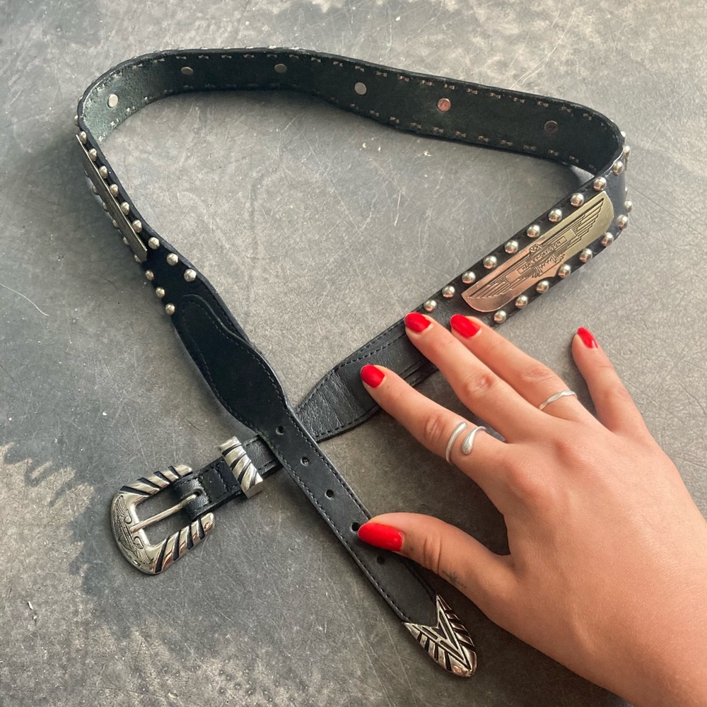 Vintage Harley Davidson Western Leather Belt